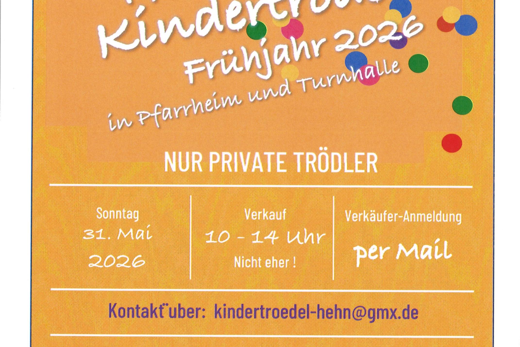 Plakat Kindertrödel Hehn 2026