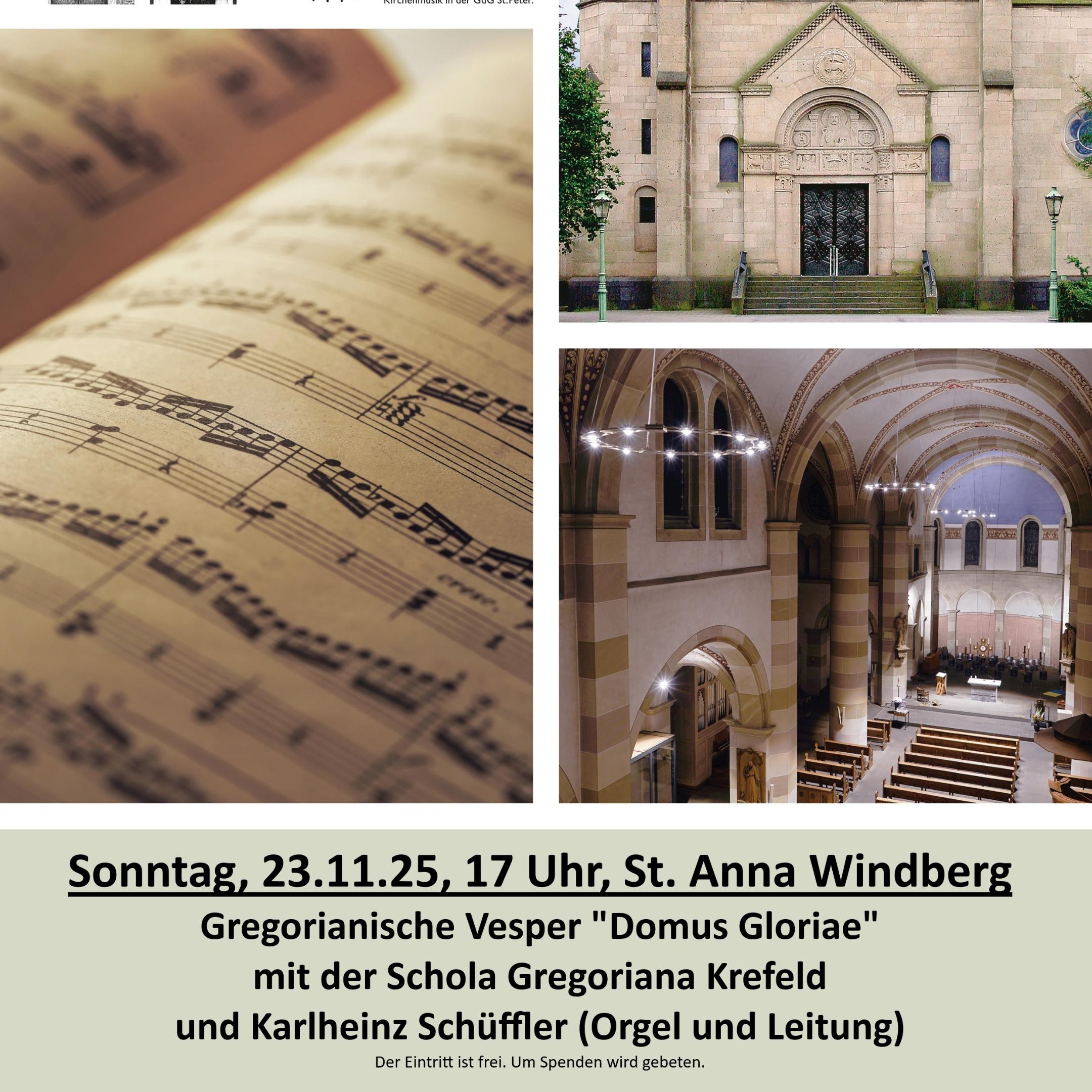 Plakat Gregorianische Vesper 23.11.25 St. Anna