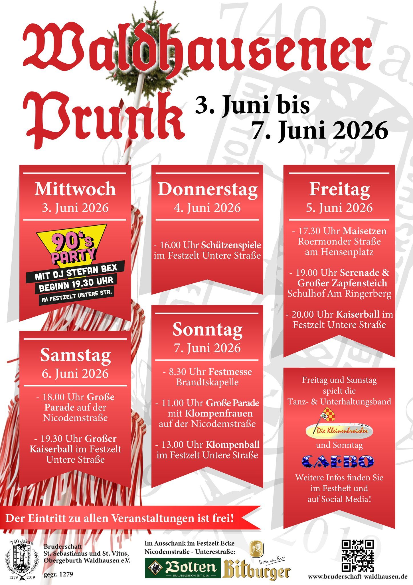 Plakat Waldhausener Prunkfeierlichkeiten 2026