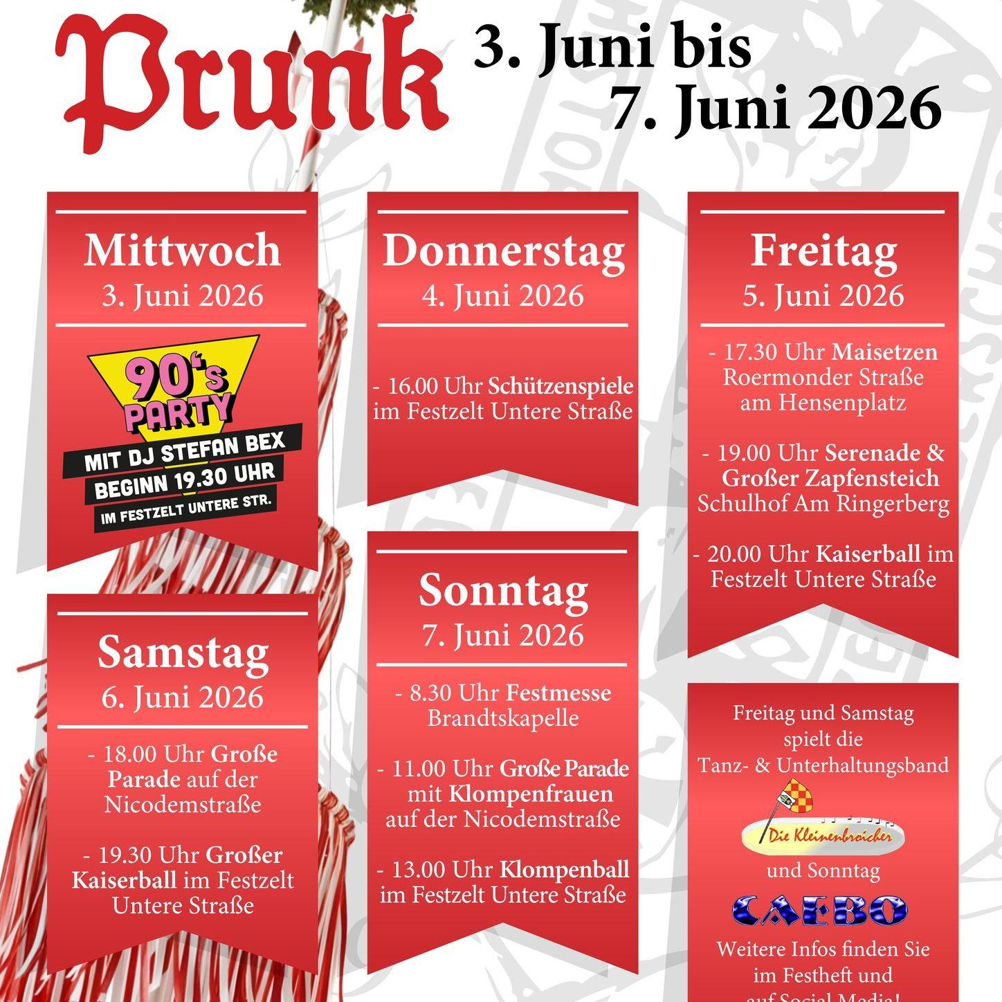 Plakat Waldhausener Prunkfeierlichkeiten 2026