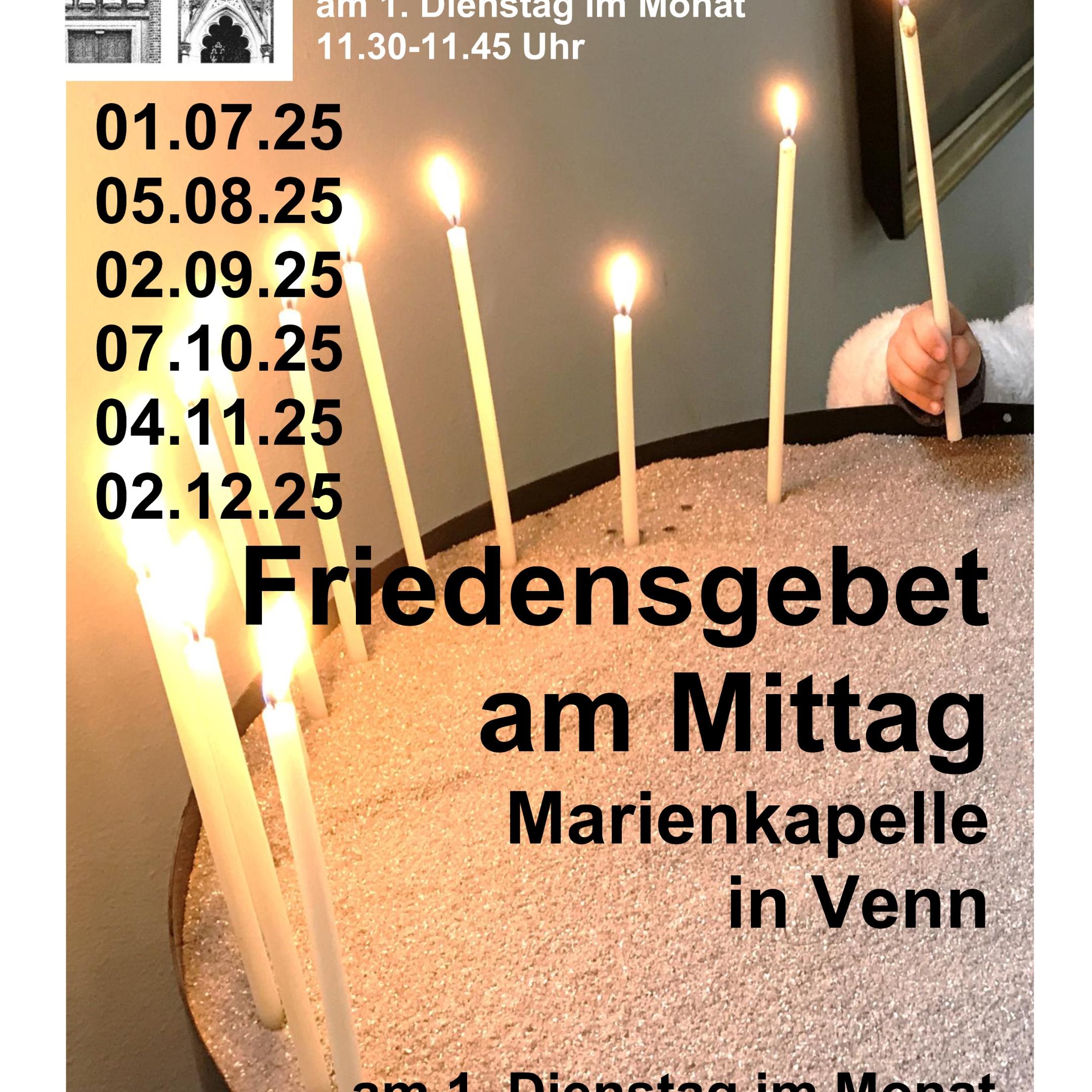Plakat 'Friedensgebet am Mittag'