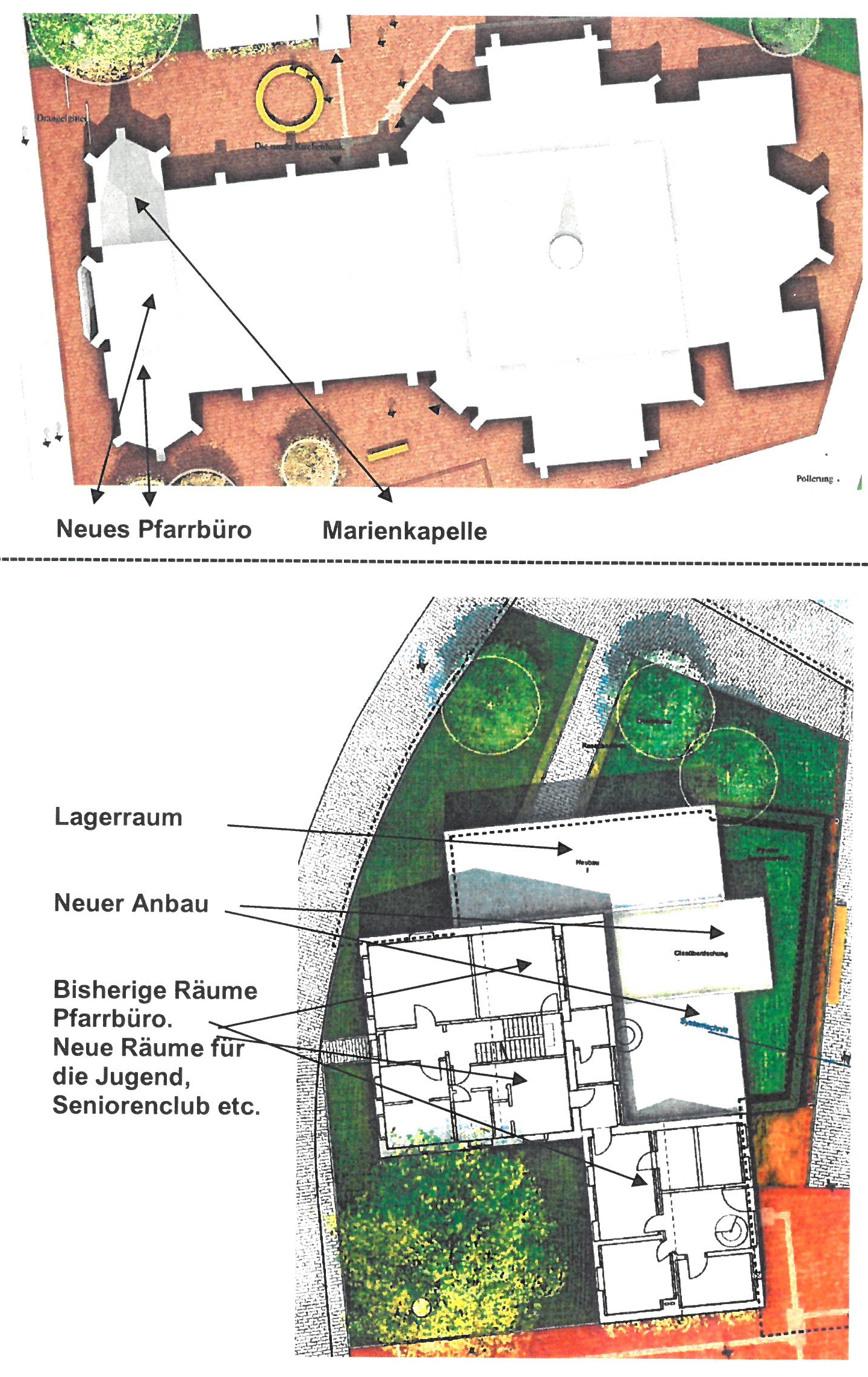 Skizze Parrgarten mit Beschriftung